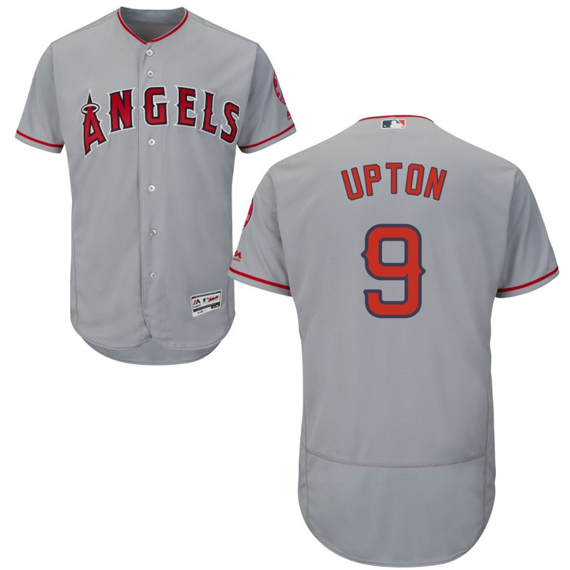 Angels 9 Justin Upton Gray Flexbase Jersey