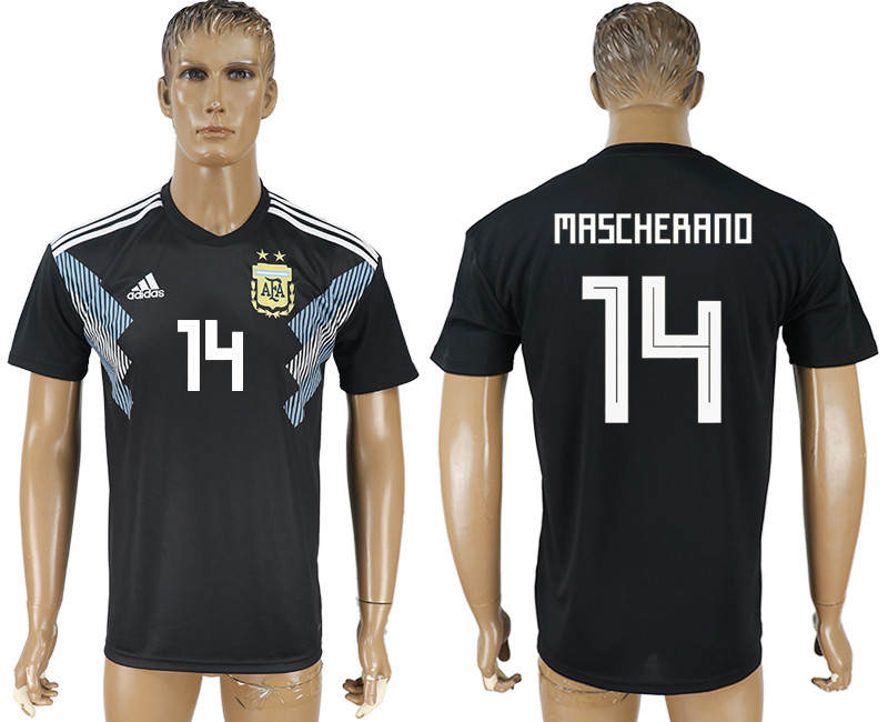 Argentina 14 MASCHERANO Away 2018 FIFA World Cup Thailand Soccer Jersey