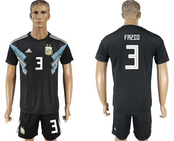 Argentina 3 FAZIO Away 2018 FIFA World Cup Soccer Jersey