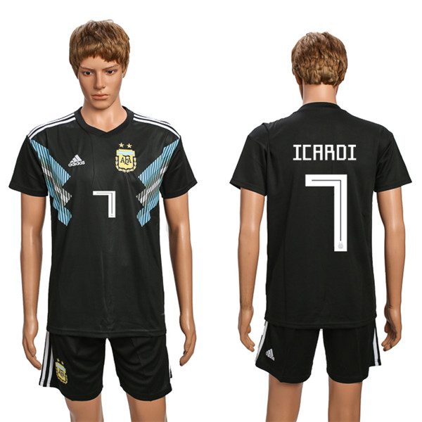 Argentina 7 ICARDI Away 2018 FIFA World Cup Soccer Jersey