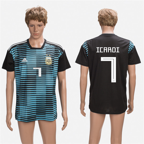 Argentina 7 ICARDI Training 2018 FIFA World Cup Thailand Soccer Jersey