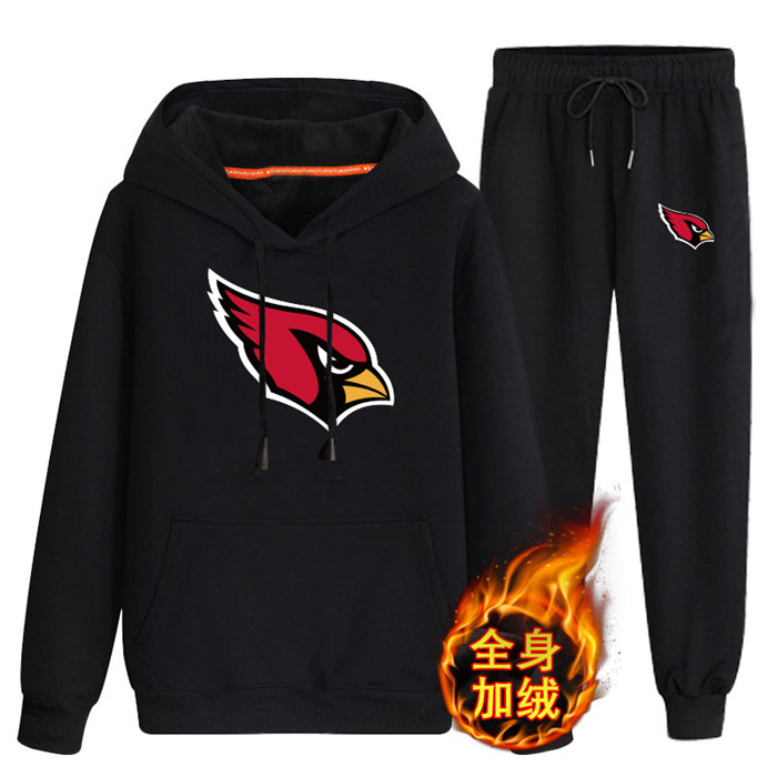 Arizona Cardinals Black Plus Velvet Pullover Hoodie & Pant