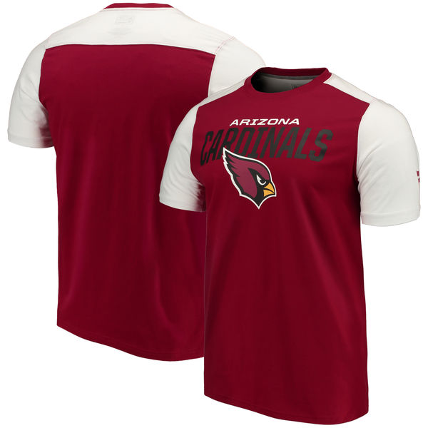 Arizona Cardinals NFL Pro Line by Fanatics Branded Iconic Color Blocked T Shirt Cardinal White