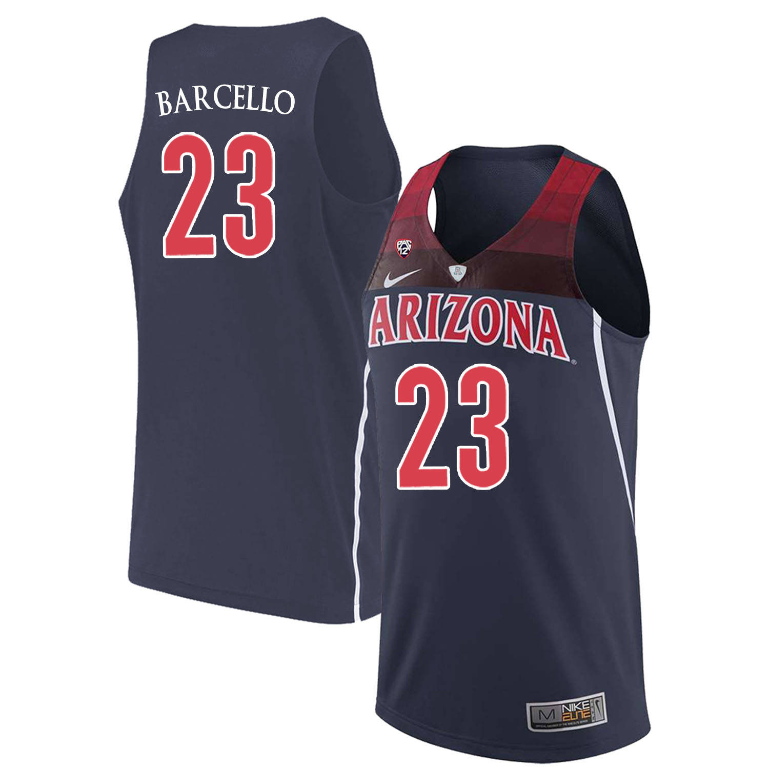 Arizona Wildcats 23 Alex Barcello Navy College Basketball Jersey