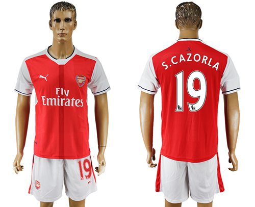 Arsenal 19 S Cazorla Home Soccer Club Jersey