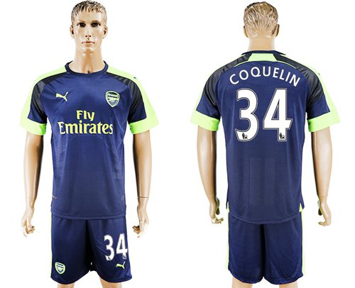 Arsenal 34 Coquelin Sec Away Soccer Club Jersey