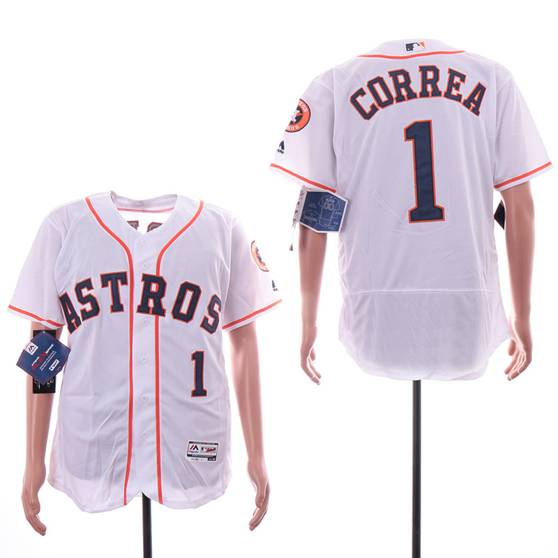 Astros 1 Carlos Correa White Flexbase Jersey