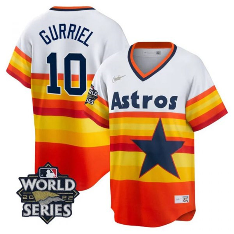 Astros 10 Yuli Gurriel Multi Color Nike 2022 World Series Cool Base Jersey