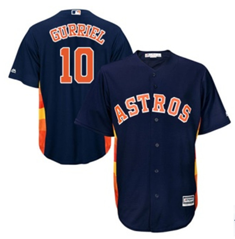 Astros 10 Yuli Gurriel Navy Cool Base Jersey