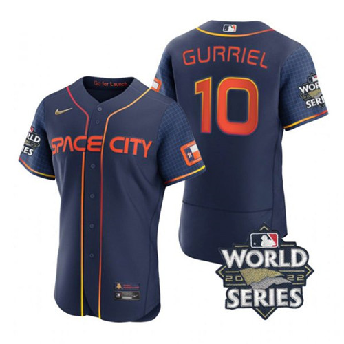 Astros 10 Yuli Gurriel Navy Nike 2022 World Series City Connect Flexbase Jersey