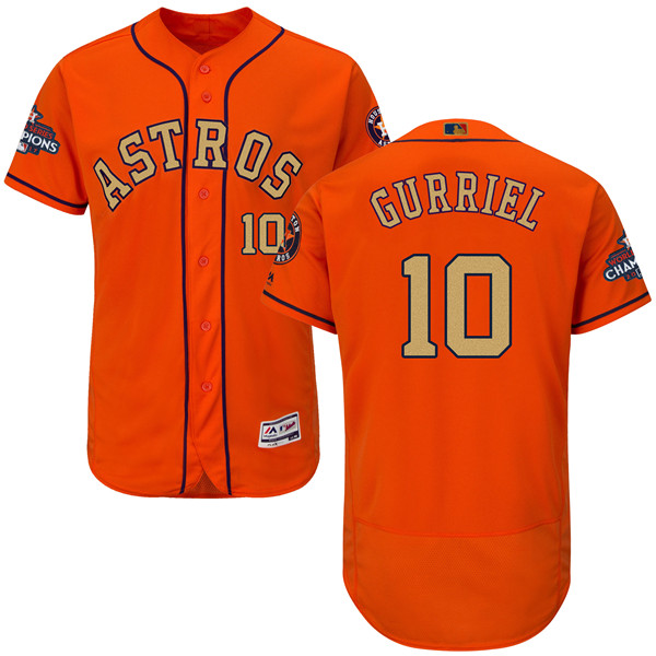 Astros 10 Yuli Gurriel Orange 2018 Gold Program Flexbase Jersey