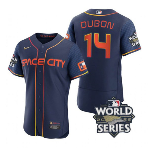 Astros 14 Mauricio Dubon Navy Nike 2022 World Series City Connect Flexbase Jersey