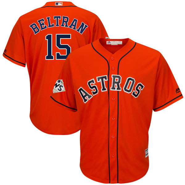 Astros 15 Carlos Beltran Orange 2017 World Series Bound Cool Base Player Jersey