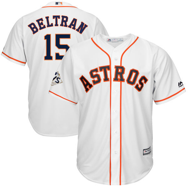 Astros 15 Carlos Beltran White 2017 World Series Bound Cool Base Player Jersey