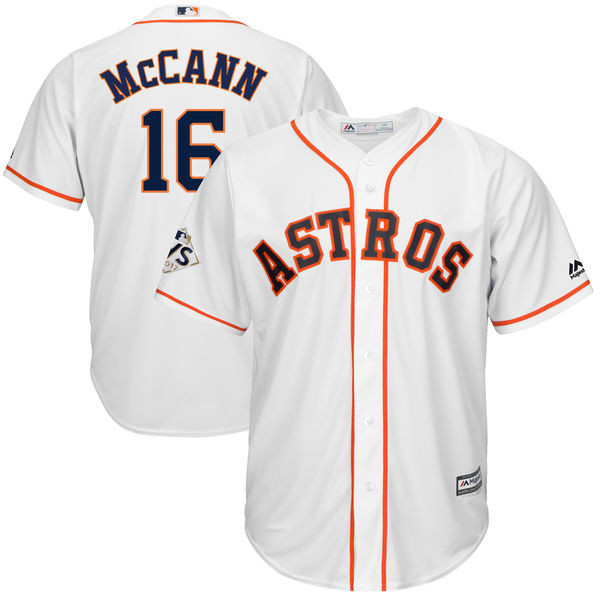 Astros 16 Brian McCann White 2017 World Series Bound Cool Base Player Jersey