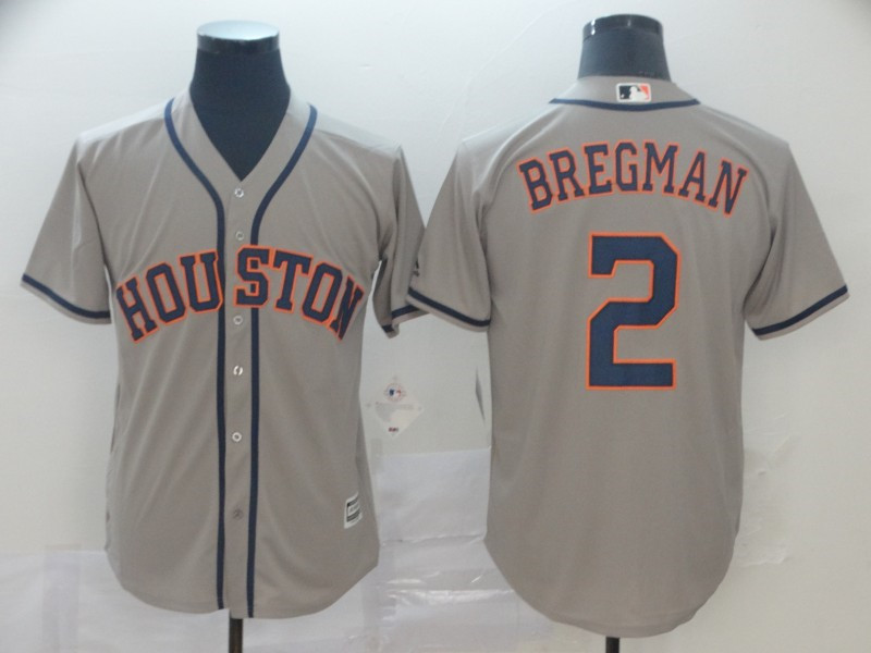 Astros 2 Alex Bregman Gray Cool Base Jersey