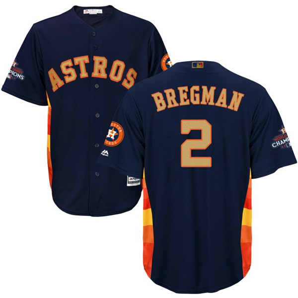 Astros 2 Alex Bregman Navy 2018 Orange Program Cool Base Jersey