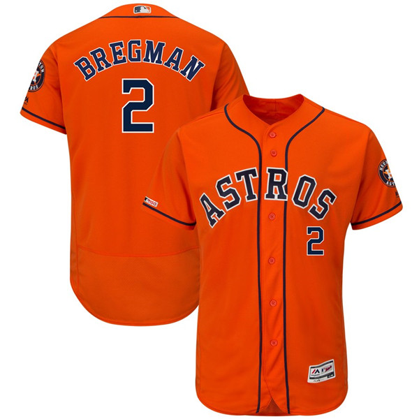 Astros 2 Alex Bregman Orange 150th Patch Flexbase Jersey