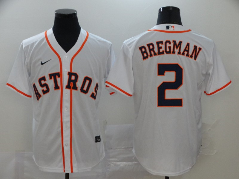 Astros 2 Alex Bregman White 2020 Nike Cool Base Jersey