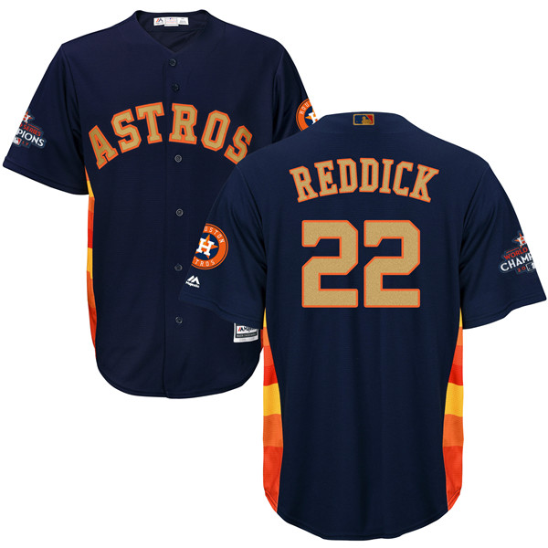 Astros 22 Josh Reddick Navy 2018 Gold Program Cool Base Jersey