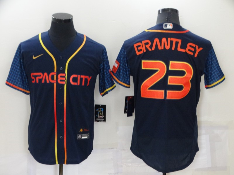 Astros 23 Michael Brantley Navy Nike 2022 City Connect Flexbase Jerseys