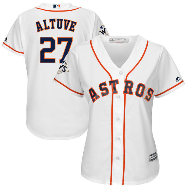 Astros 27 Jose Altuve White Women 2017 World Series Bound Cool Base Player Jersey