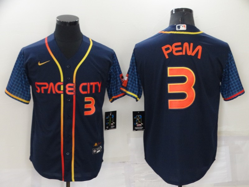 Astros 3 Jeremy Pena Navy Nike 2022 City Connect Cool Base Jersey