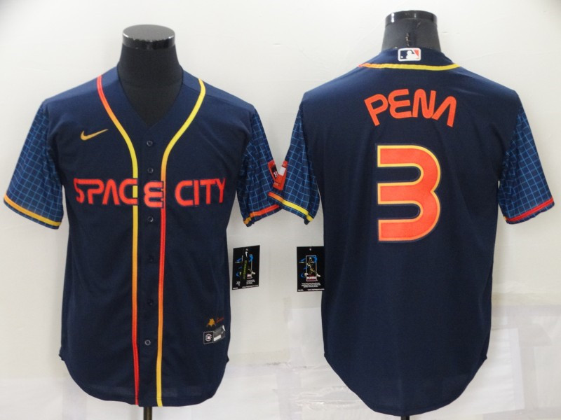 Astros 3 Jeremy Pena Navy Nike 2022 City Connect Cool Base Jerseys