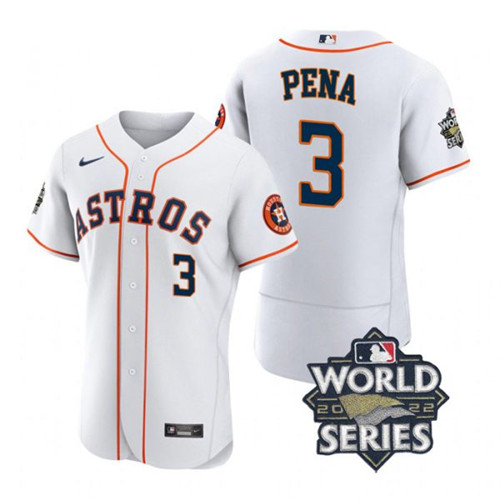 Astros 3 Jeremy Pena White Nike 2022 World Series Flexbase Jersey