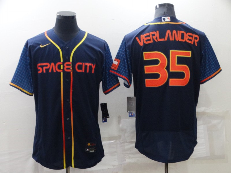 Astros 35 Justin Verlander Navy Nike 2022 City Connect Flexbase Jersey