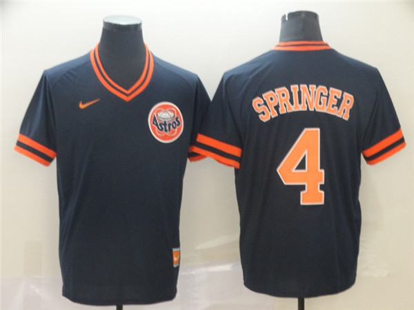 Astros 4 George Springer Black Throwback Jersey