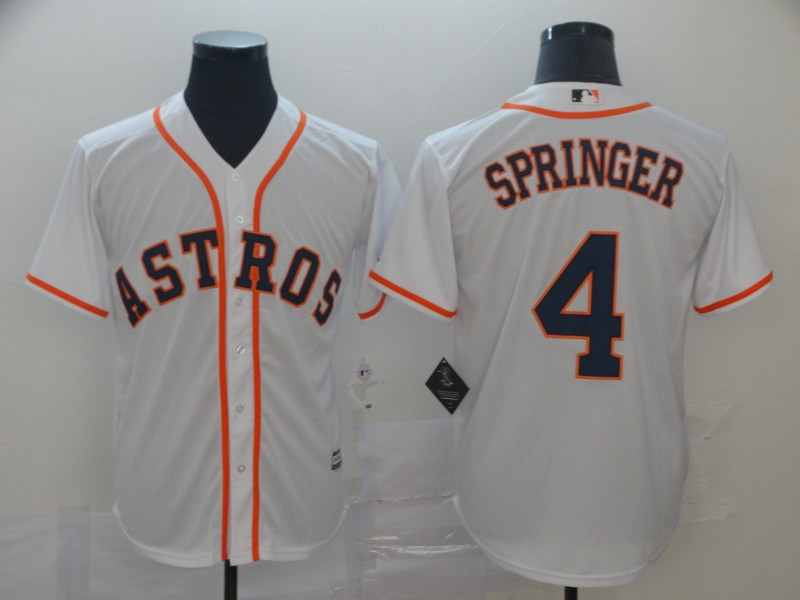 Astros 4 George Springer White Cool Base Jersey