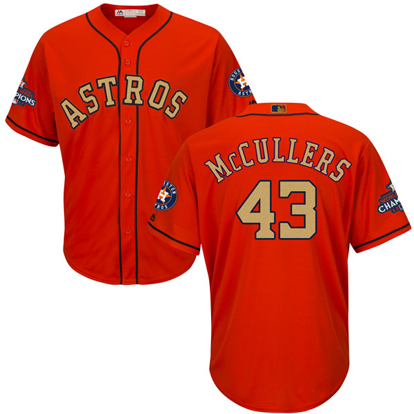 Astros 43 Lance McCullers Orange 2018 Gold Program Cool Base Jersey