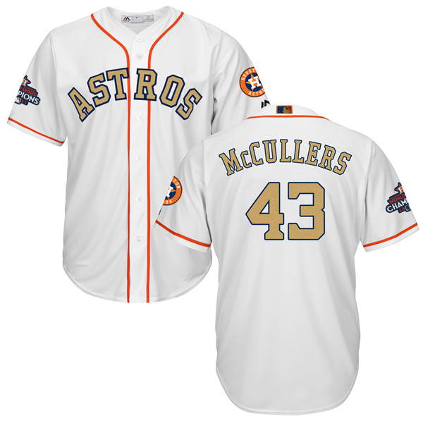 Astros 43 Lance McCullers White 2018 Gold Program Flexbase Jersey