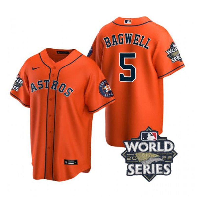 Astros 5 Jeff Bagwell Orange Nike 2022 World Series Cool Base Jersey