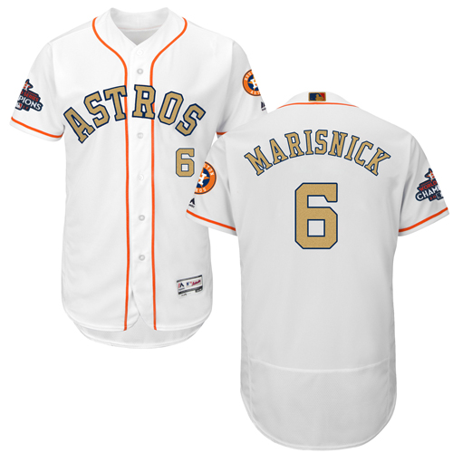 Astros 6 Jake Marisnick White 2018 Gold Program Flexbase Jersey