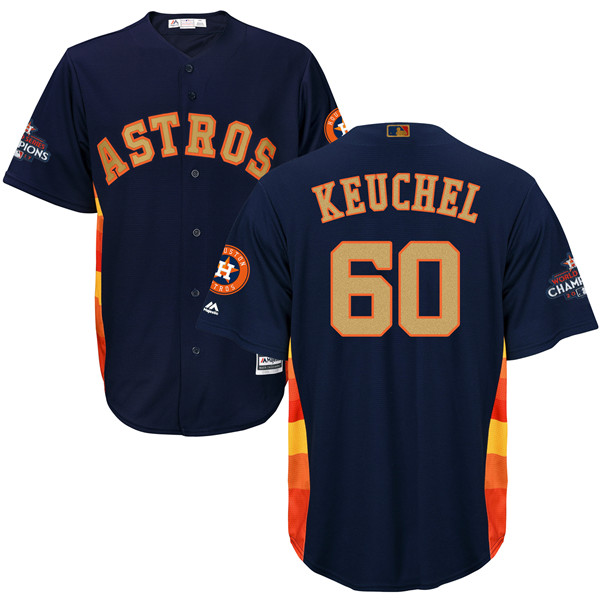 Astros 60 Dallas Keuchel Navy 2018 Gold Program Cool Base Jersey