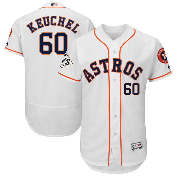 Astros 60 Dallas Keuchel White 2017 World Series Bound Flexbase Player Jersey