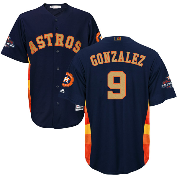 Astros 9 Marwin Gonzalez Navy 2018 Gold Program Flexbase Jersey