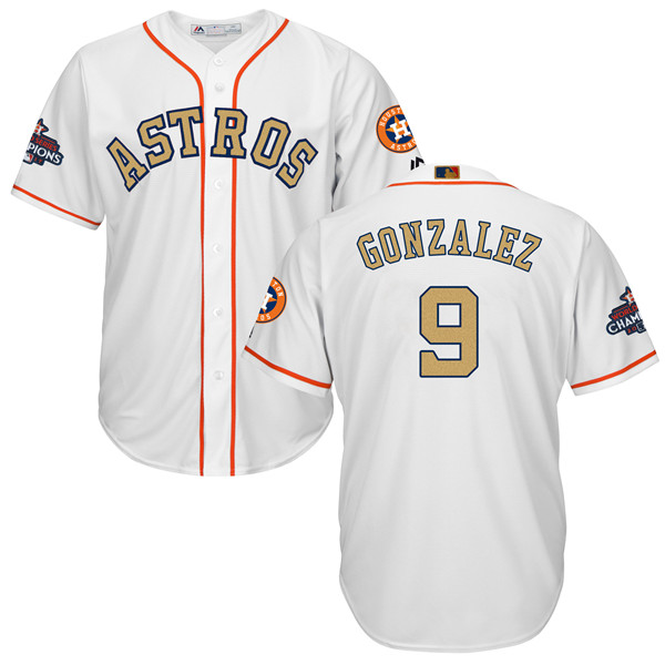 Astros 9 Marwin Gonzalez White 2018 Gold Program Flexbase Jersey