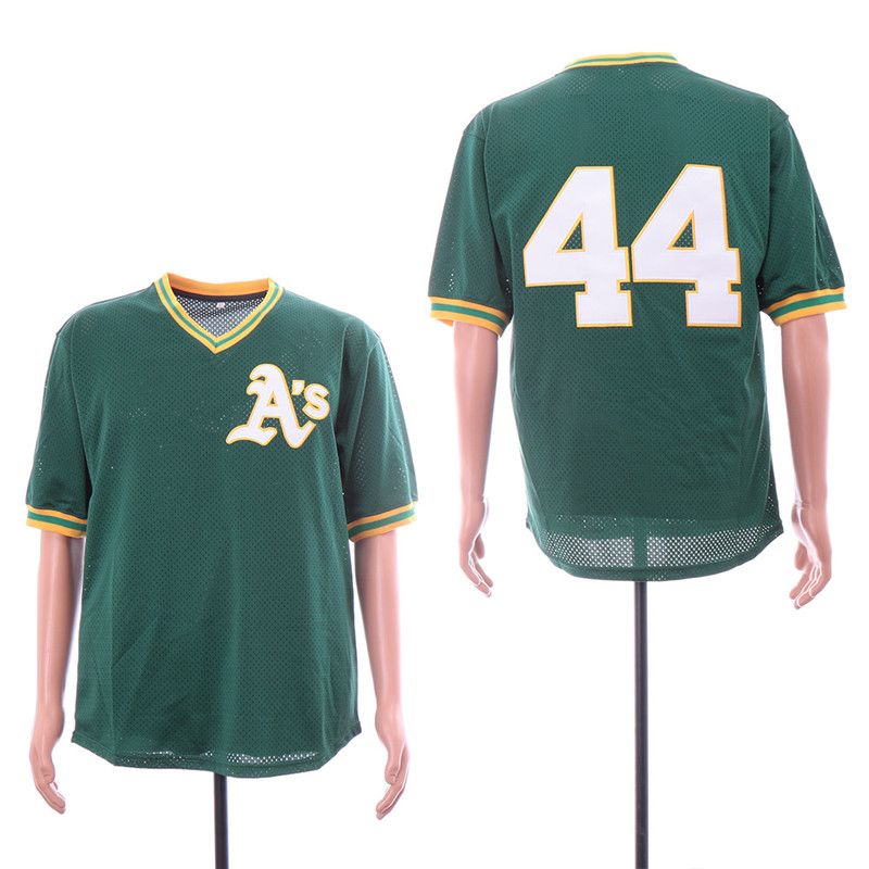 Athletics 44 Reggie Jackson Green Mesh Throwback Jersey