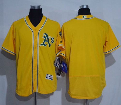 Athletics Blank Gold Flexbase Authentic Collection Stitched MLB Jersey