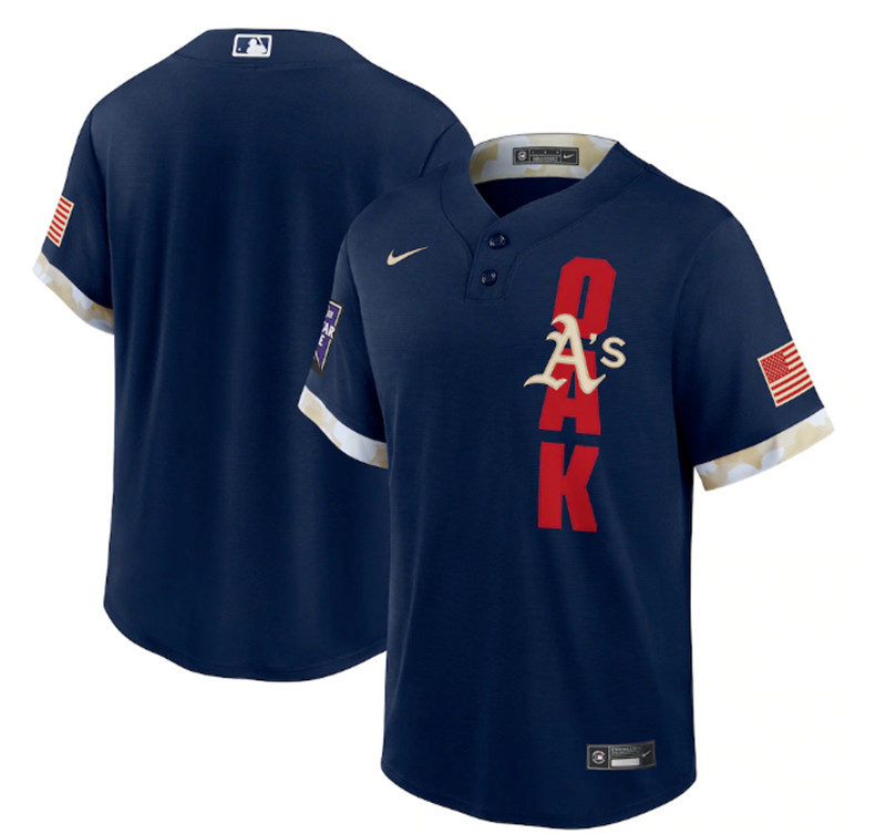 Athletics Blank Navy Nike 2021 MLB All Star Cool Base Jersey