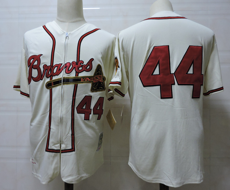 Atlanta Braves 44 Cream Flexbase Authentic Collection MLB Jersey