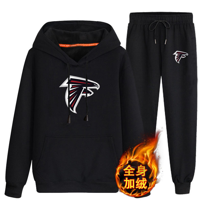 Atlanta Falcons Black Plus Velvet Pullover Hoodie & Pant