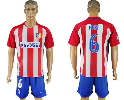 Atletico Madrid 6 Koke Home Soccer Club Jersey