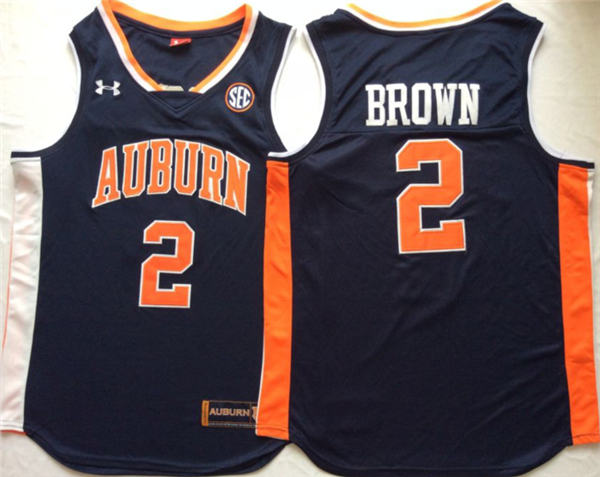 Auburn Tigers 2 Bryce Brown Navy College Basketball Jersey