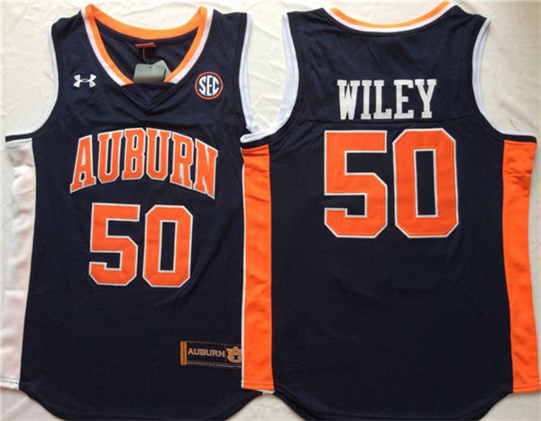 Auburn Tigers 50 Austin Wiley Navy College Basketball Jersey