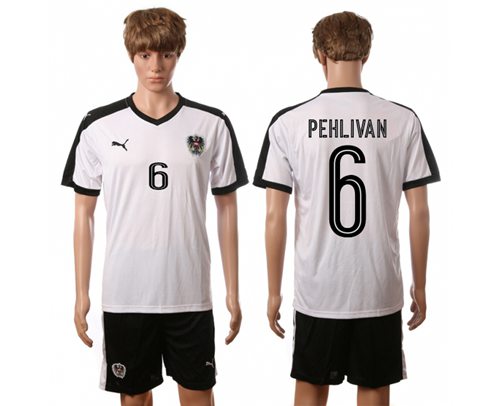 Austria 6 Pehlivan White Away Soccer Country Jersey