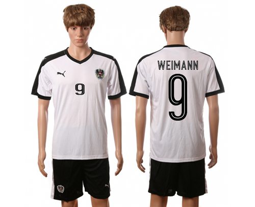 Austria 9 Weimann White Away Soccer Country Jersey